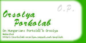 orsolya porkolab business card